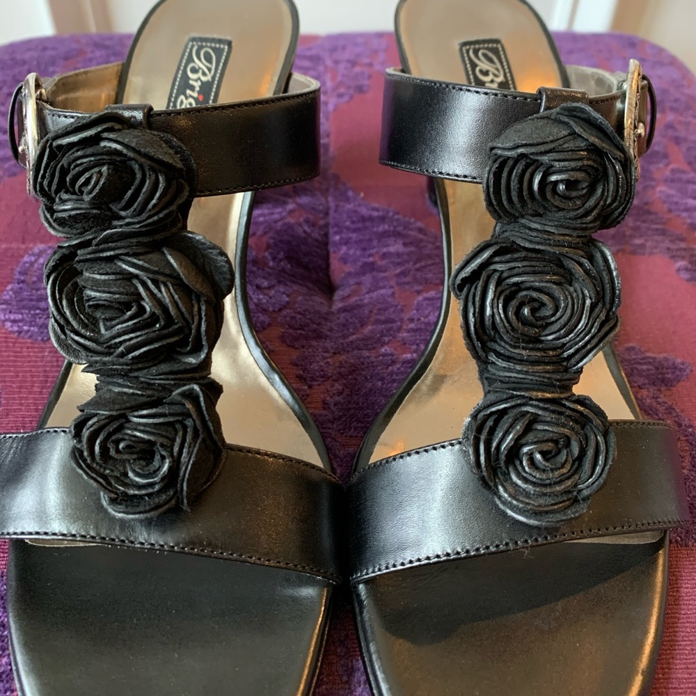 Brighton Rosy Black Leather Mule w/Heel Shoe - NEW - Picture 3 of 7